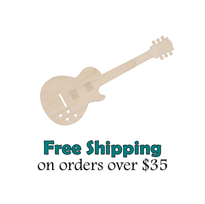 Electric Guitar Wood Cutout Natural Wood Guitar Cut Out Etsy