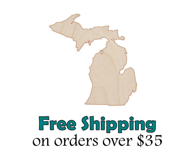 Michigan Wood Cutout Michigan State Natural Wood Outline Etsy
