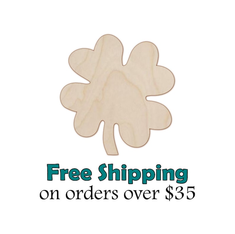 Natural Wood Shamrock Cut Out Laser Cut Unfinished Wooden Shamrock Shape DIY Craft Shape Shamrock Wood Cutout Wood Fall Cutout