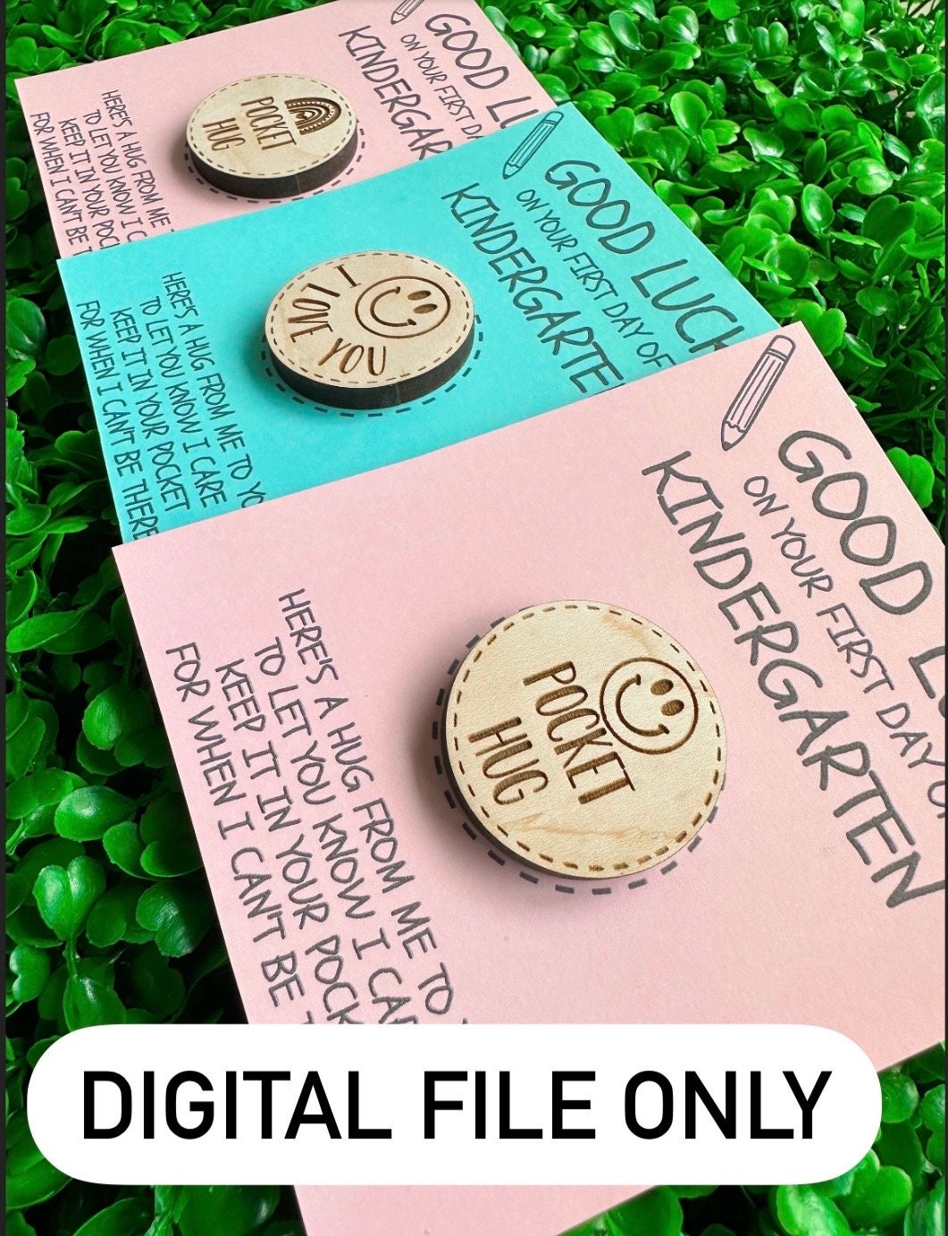 Back to School Cut File - Back to School Pocket Hug File - Wish Coin - Hug Coin - Pocket - Kindergarten Nerves