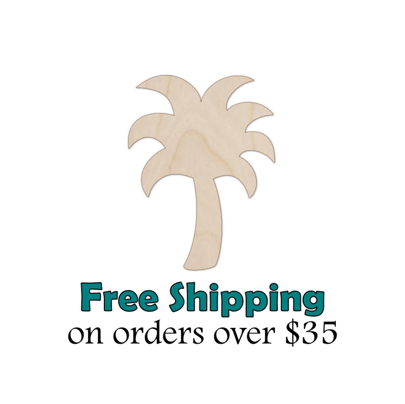 Palm Tree Wood Cutout Natural Wood Palm Tree Cut Out Laser Etsy