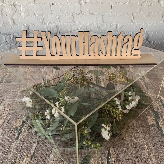 Custom Wooden Hashtag Sign – Rustic Wedding Decor