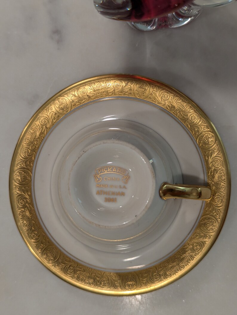 Elegant Tea Cup and Saucer Pickard China Made in USA - Etsy