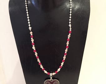 pink heart necklace