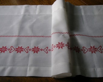 Christmas embroidered linen cotton curtain , home decor