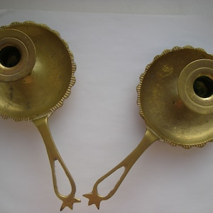 Antique set of 2 Bronze Candleholder, Vintage Bronze Candle Holder,  Bronze Candlestick Vintage