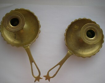 ヴィンテージブロンズキャンドルホルダー2個セット - クラシック