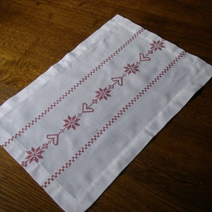 Christmas embroidered linen cotton tablecloth ,Christmas home decor