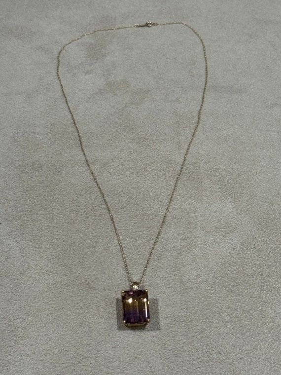 10k Ametrine Pendant Necklace with 10k Yellow Gold