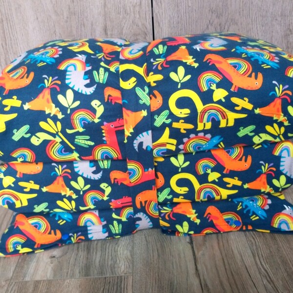 Dinosaur Fun Nap Mat Cover with attached pillow cover and strap. Fabric cover for daycare sleep mat kindermat. Nap mat sheet soft flannel