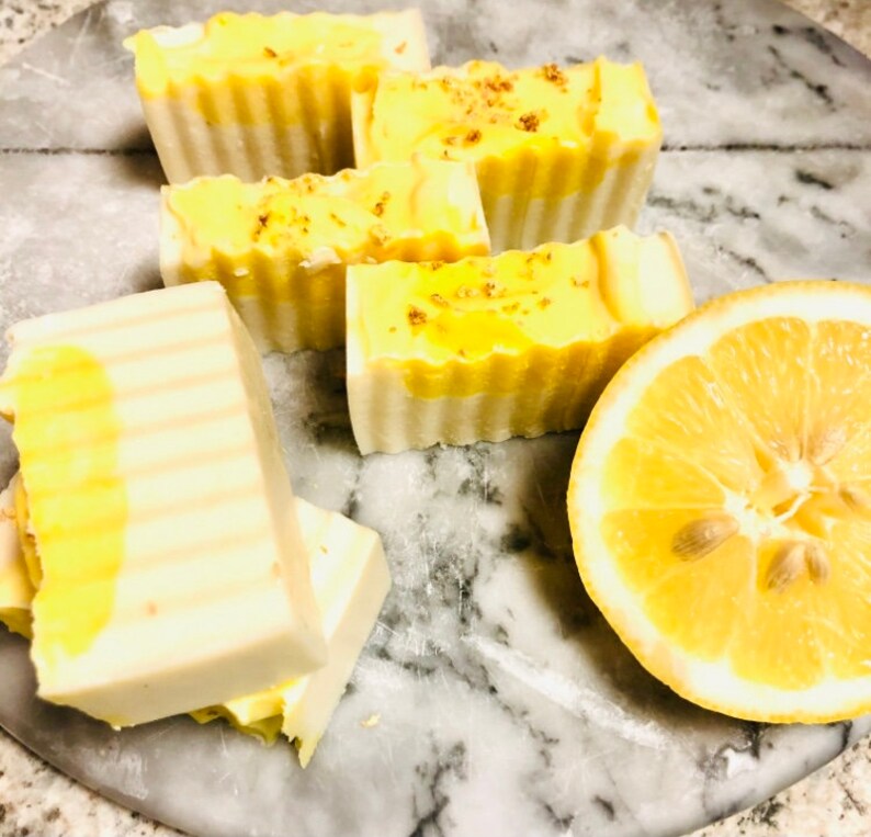 Lemon Zesty Soap Bar Lightens Dark Spots Lemons Etsy