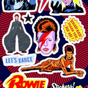 DAVID BOWIE A5 Vinyl Sticker Sheet