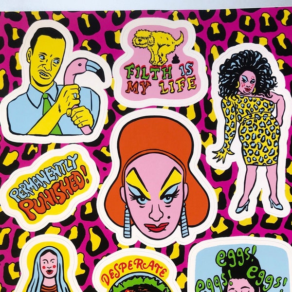 JOHN WATERS / DIVINE A5 Vinyl Sticker Sheet