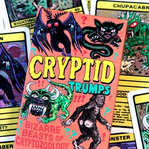 CRYPTID TRUMPS - Gioco di carte di criptozoologia (Big Foot, Mothman, Hodag, Kraken, Chupacabra, Mostro di Loch Ness, Yeti)