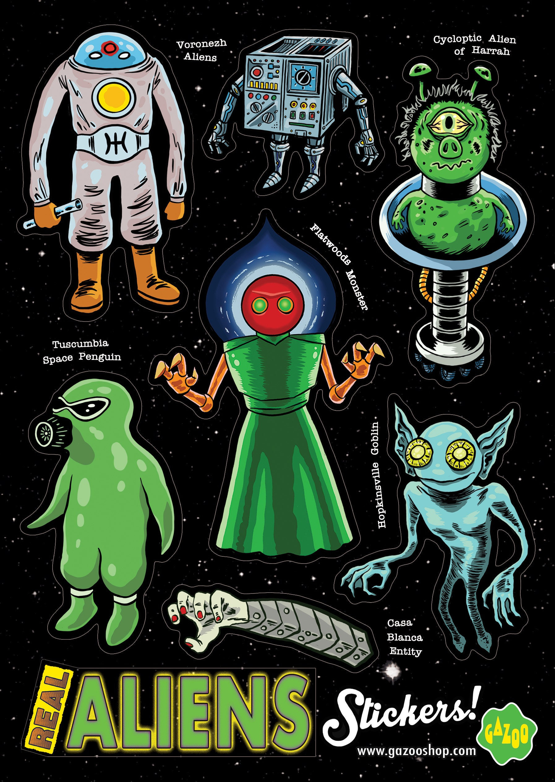 REAL ALIENS A5 Vinyl Sticker Sheet - SET B - Etsy