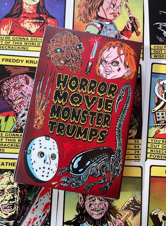 HORROR MOVIE MONSTER Trumps Card Game (Hellraiser, Exorcist, Nightmare on Elm St, Hausu, Child's Play, Halloween, Nosferatu, Saw)