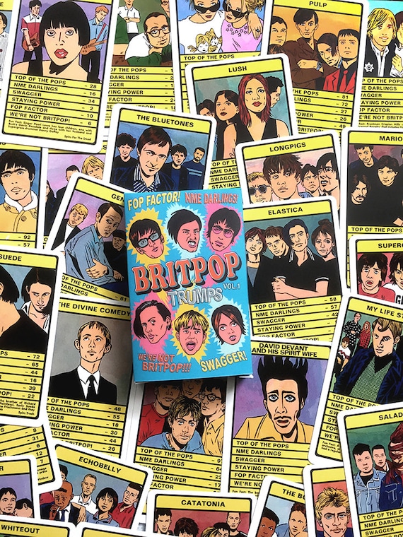 BRITPOP TRUMPS Card Game Vol.1 (30 Britpop Bands Inc. Blur, Oasis