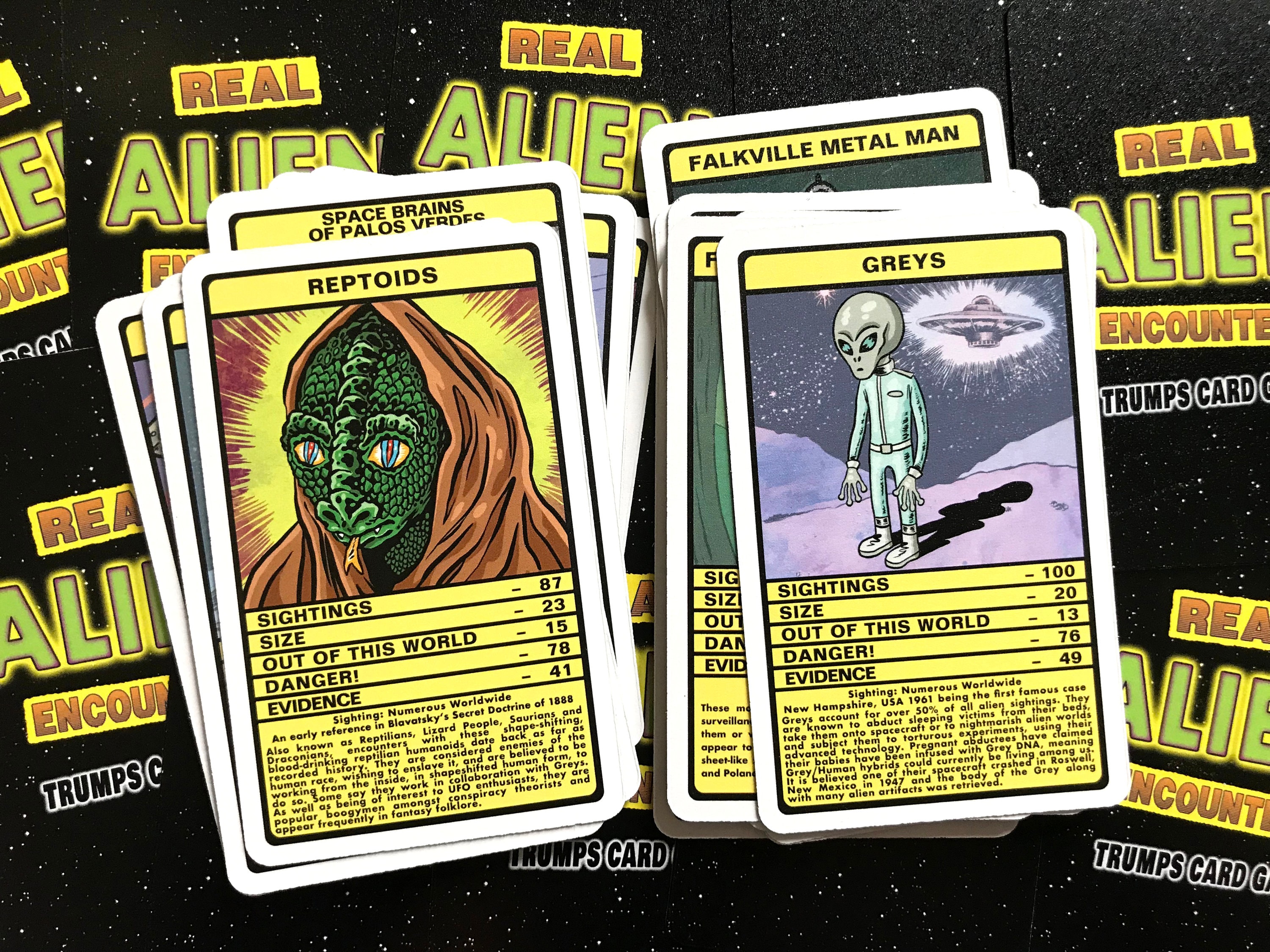 REAL ALIEN ENCOUNTERS Trumps Card Game aliens Ufos Flatwoods