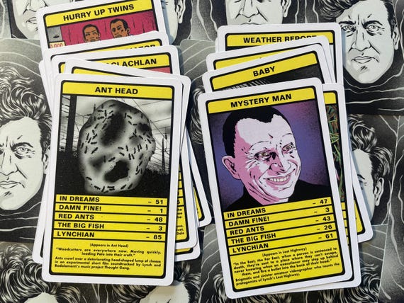 DAVID LYNCH Trumps Card Game (twin Peaks, Eraser Head, Blue Velvet