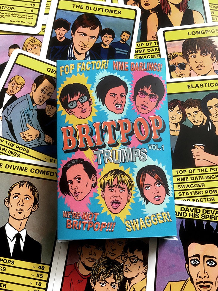 BRITPOP TRUMPS Card Game Vol.1 (30 Britpop Bands Inc. Blur, Oasis