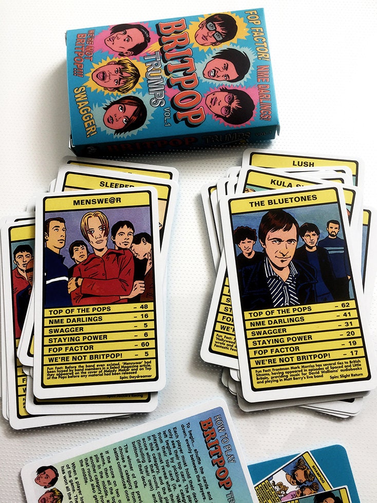 BRITPOP TRUMPS Card Game Vol.1 (30 Britpop Bands Inc. Blur, Oasis