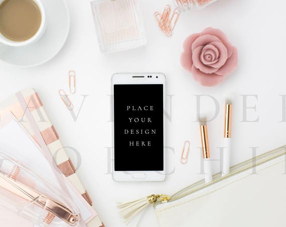 Styled Stock Photo Mobile Phone Mockup Desktop Mockup Styled