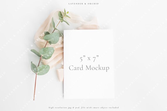 Styled Stock Photography Invitation Mockups White Card Mockup
