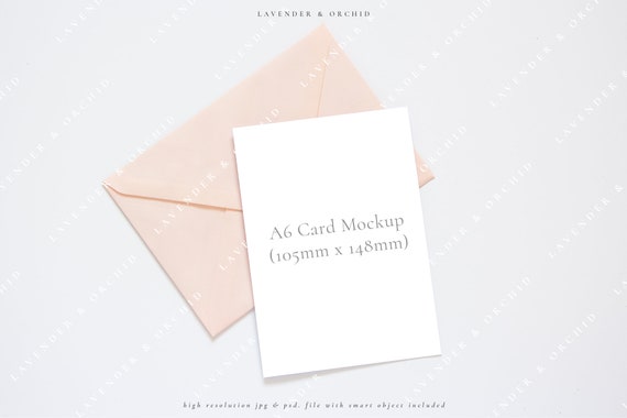 Styled Stock Photography White Card Mockups Card With Blush