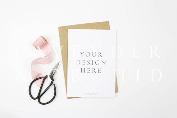 Card Mockup Invitation Mockup Styled Stock Photography Card And