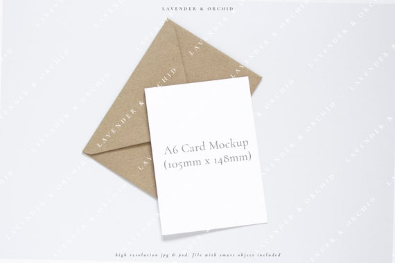 Styled Stock Photography Invitation Mockups A6 Card Mockup