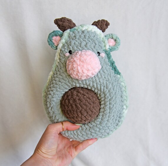 Crochet Avocowdo Plushie MADE TO ORDER, Avocado Cow Plushie, Cow