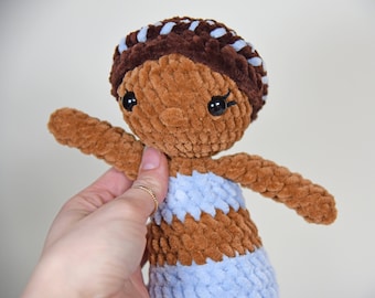 Crochet Mermaid Plushie: Handmade Polyester Yarn Doll