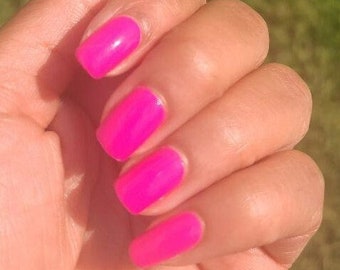 Hot Pink Nails Etsy