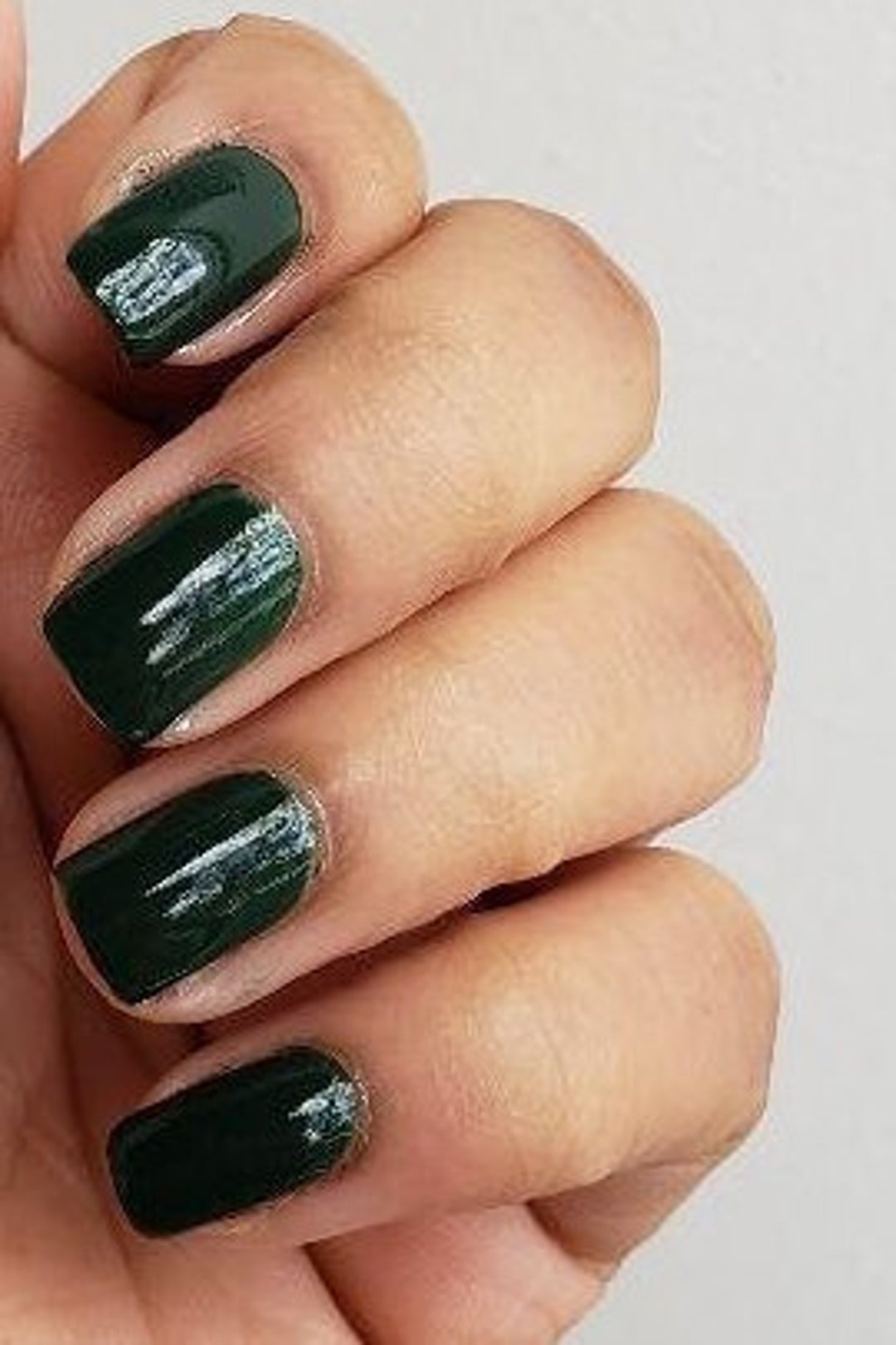 French Corrugated Long Nails White Dark Green Striped Artificial Long Nails  | eBay