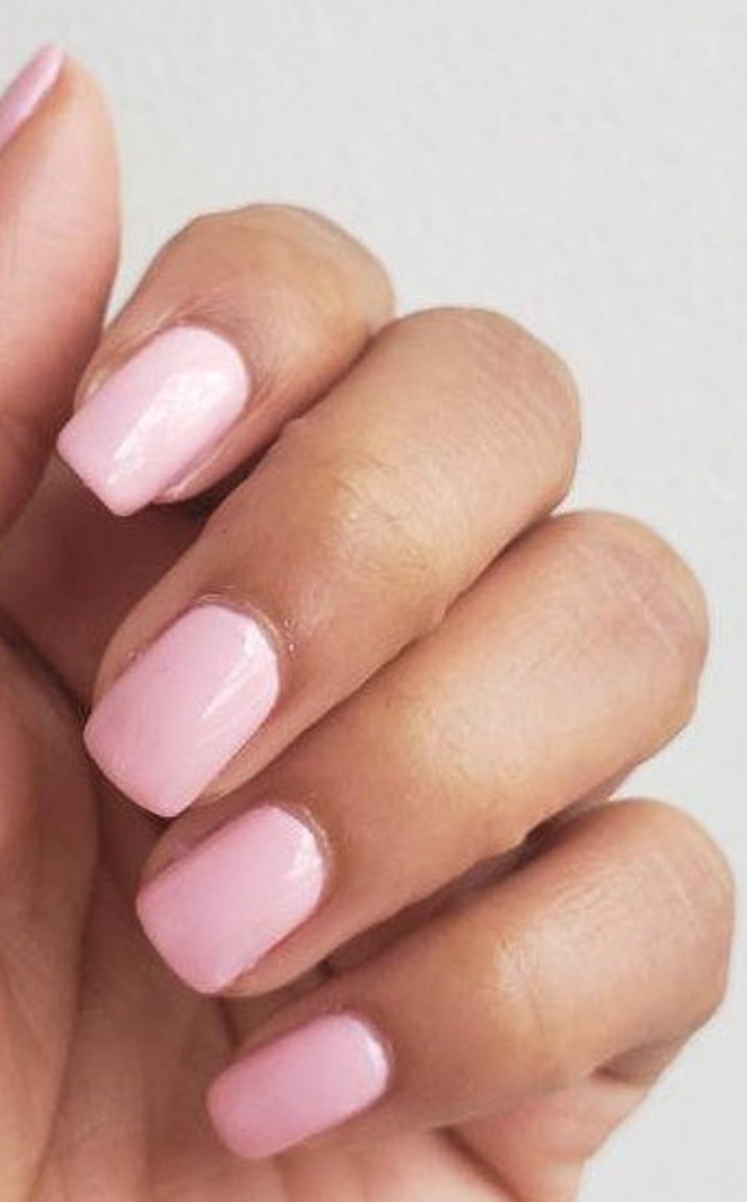 Feminine and Shiny Natural Light Pink Nail Color