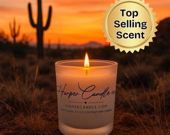 Arizona Sunset Scent Coconut Wax Candle- Paraben Free / Phthalate Free / Clean Burning / Long Burn Time