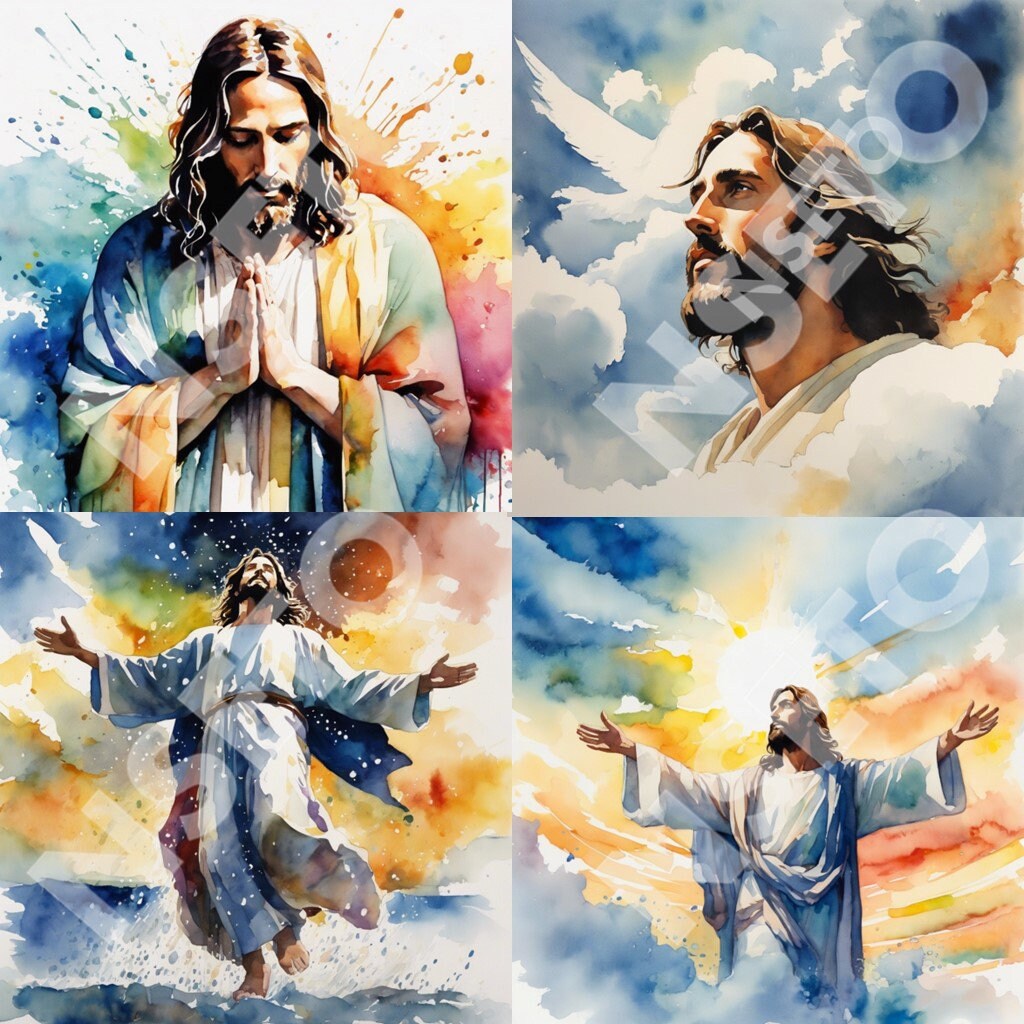 20 Jesus Christ Water Color PNG Clip-art Bundle. High Quality PNG ...