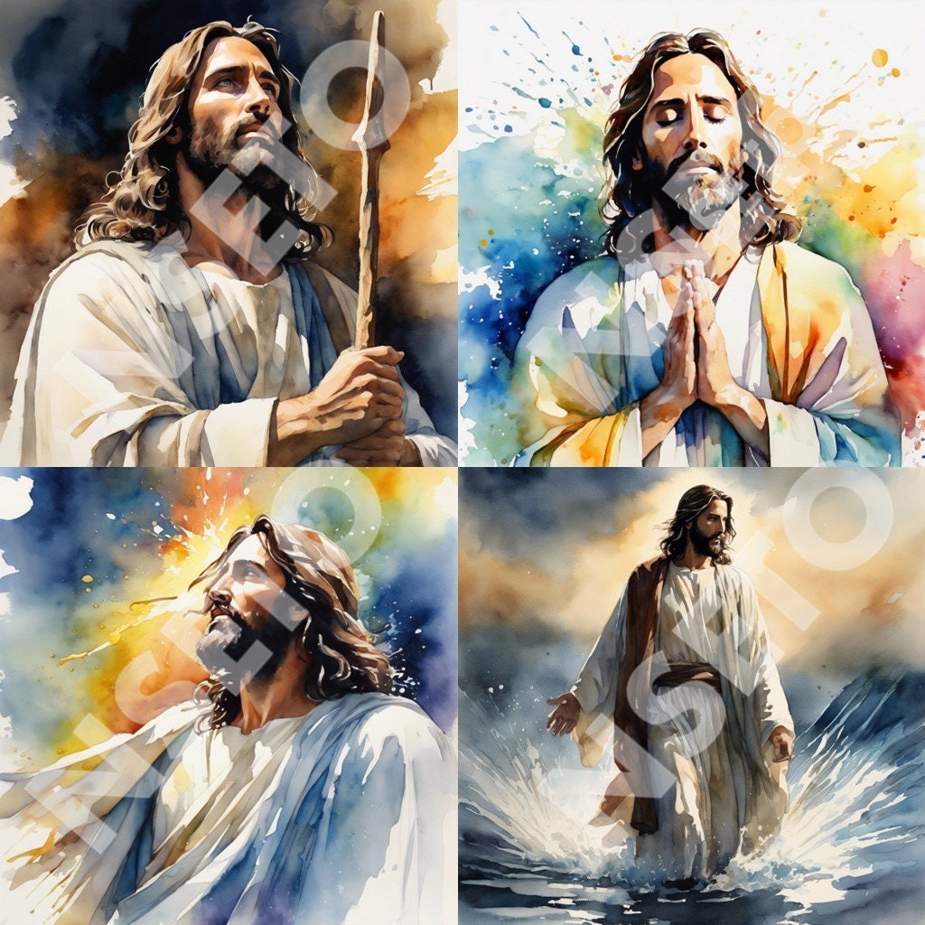 20 Jesus Christ Water Color PNG Clip-art Bundle. High Quality PNG ...
