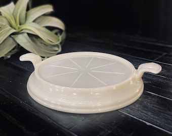 Vintage Fire-King Ivory Trivet Hot Plate / Fire-King Kitchenware Glass Trivet