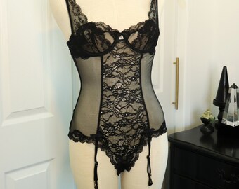 New Hi-Leg Hi-Shine Scoop Neck Thong Body in Black