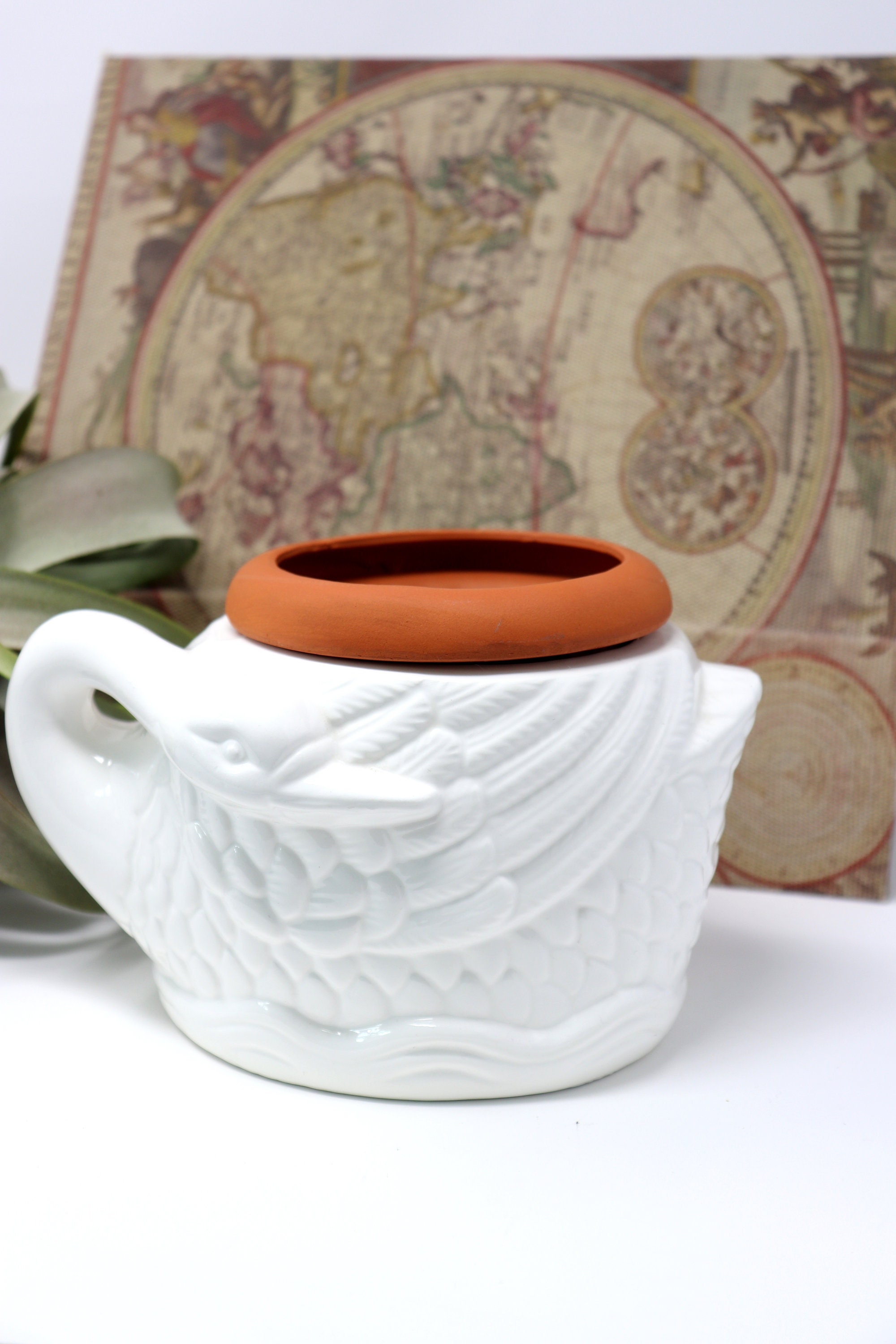 Vintage Swan Planter White & Terracotta / Terracotta Swans / Etsy
