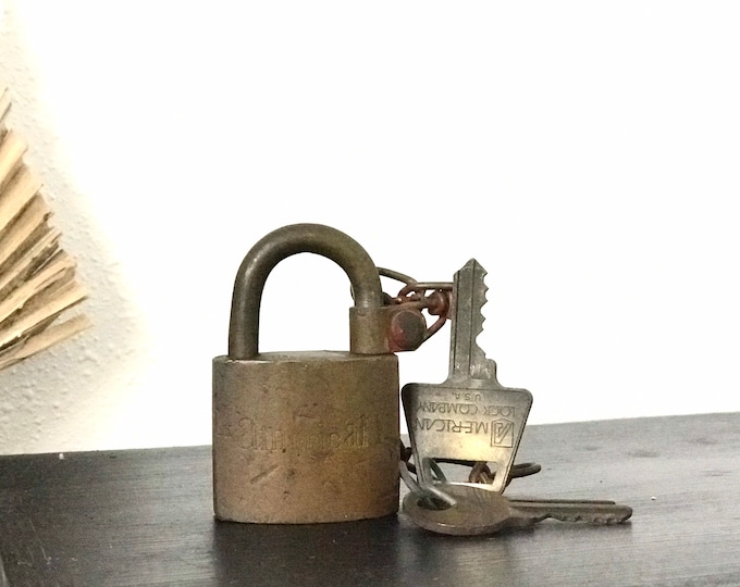 Vintage Brass American US Lock & Key / Collectible Brass Lock Etsy