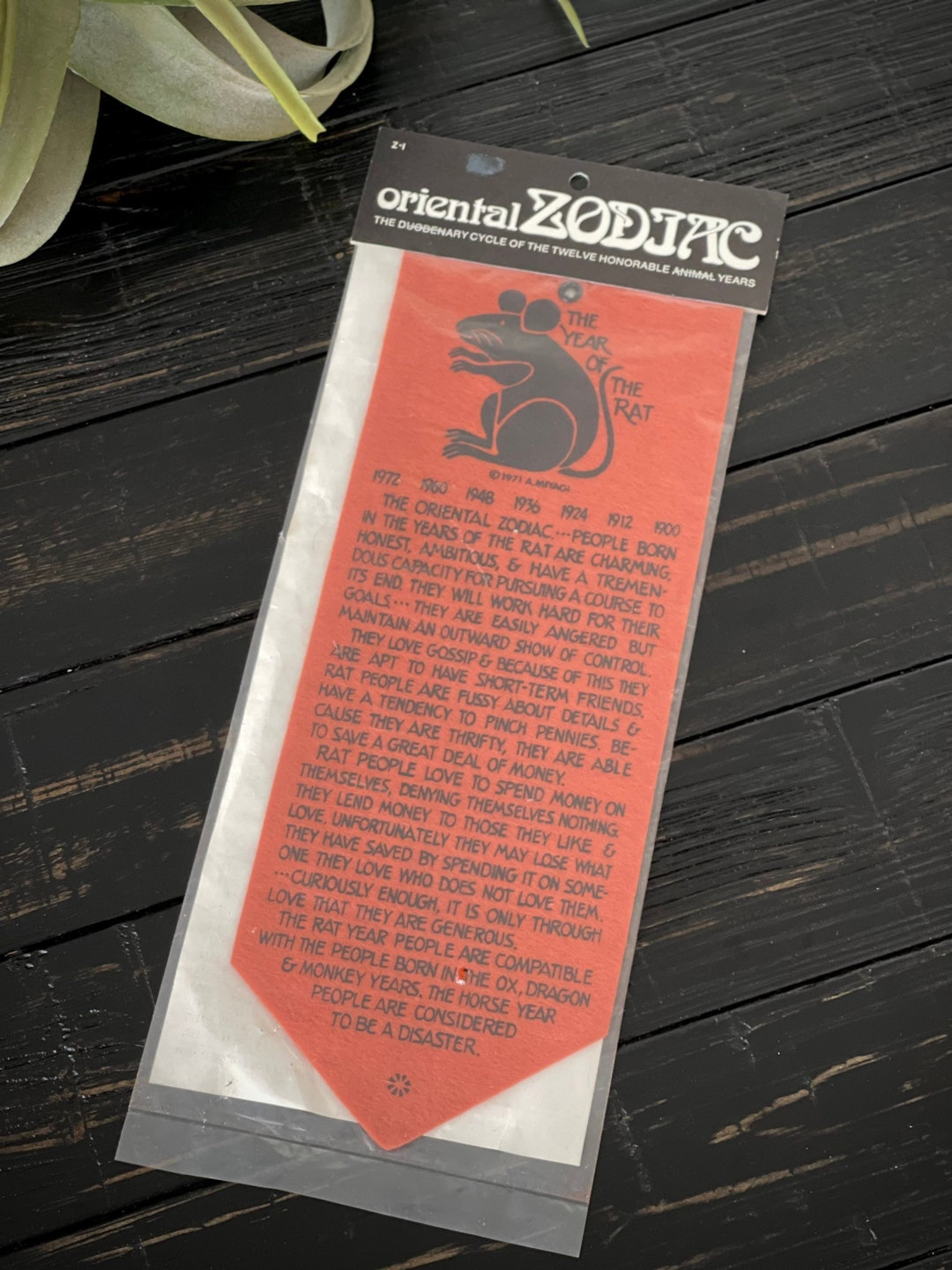 Vintage Felt Chinese Zodiac Wall Hanging Art year of the Rat Etsy