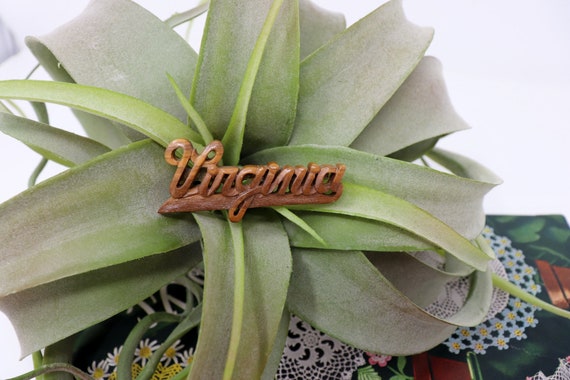 Vintage Hand Carved Personalized "Virginia" Name … - image 1