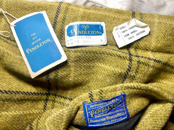 Vintage Pendleton Reversible Jacket Olive Plaid/K… - image 10
