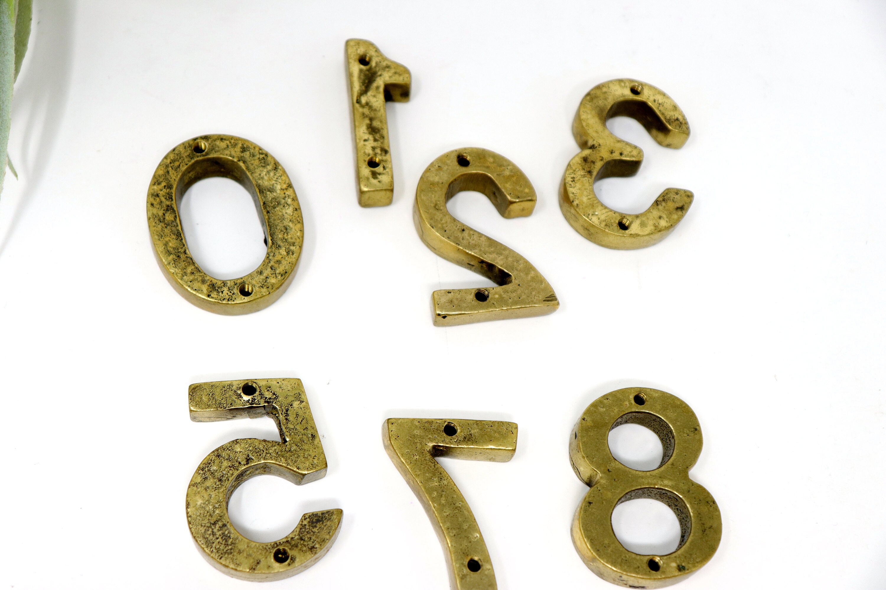 Vintage Brass Number Set of 7 / Brass Floating Mount House Etsy