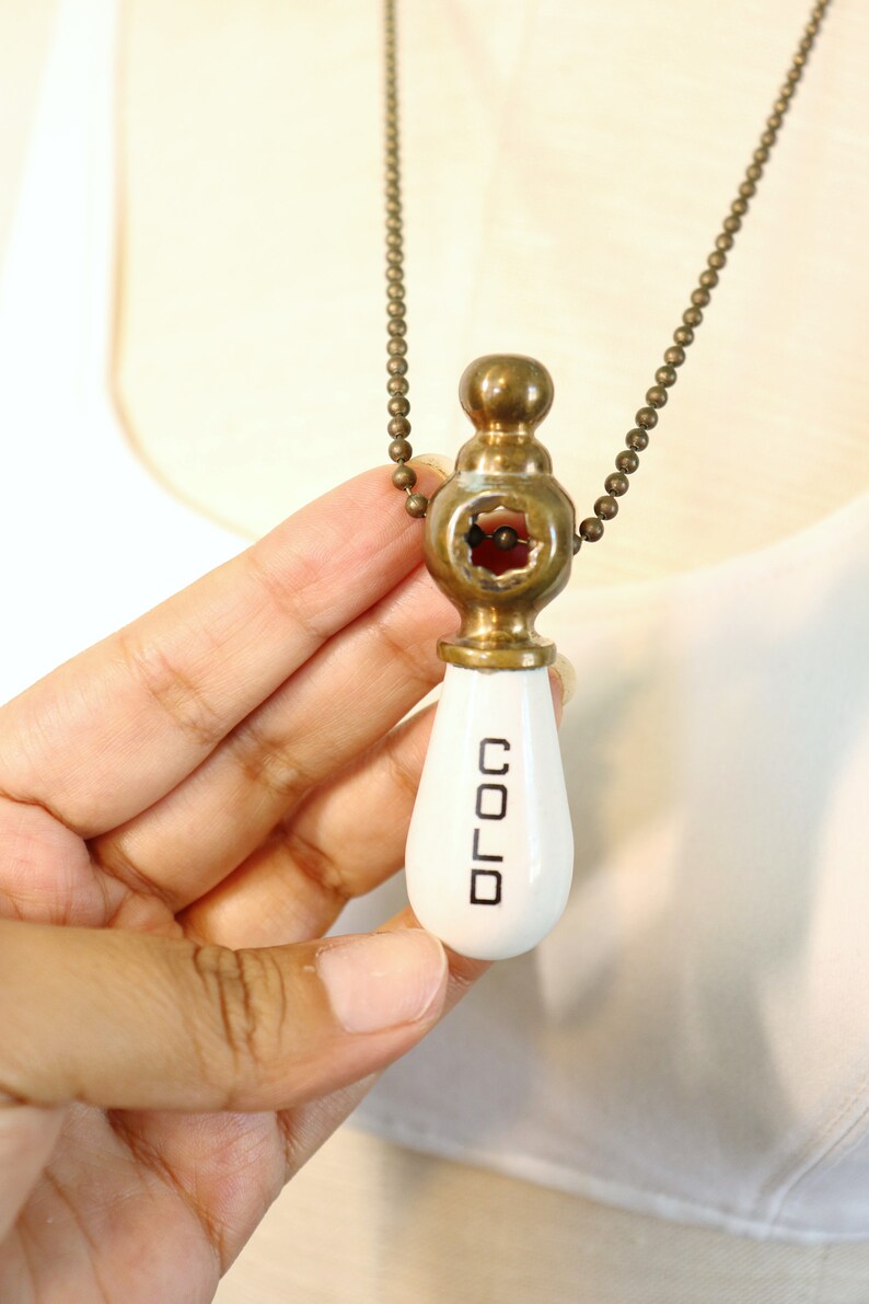 Vintage Eclectic Brass Necklace / Cold as Ice Necklace / Etsy