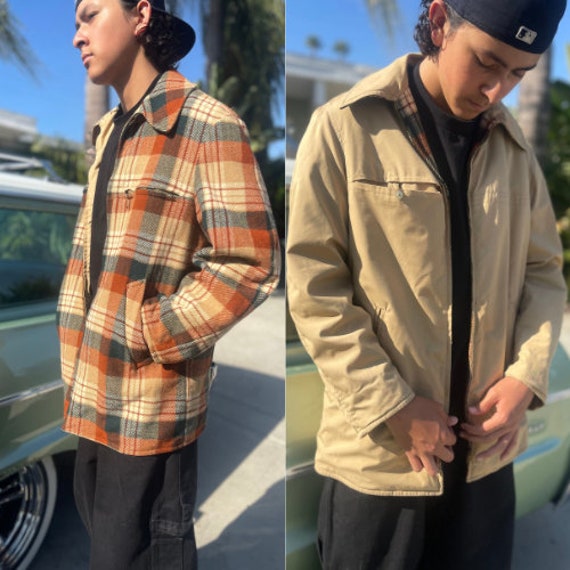 Vintage Pendleton Reversible Jacket Rust Brown Pl… - image 2