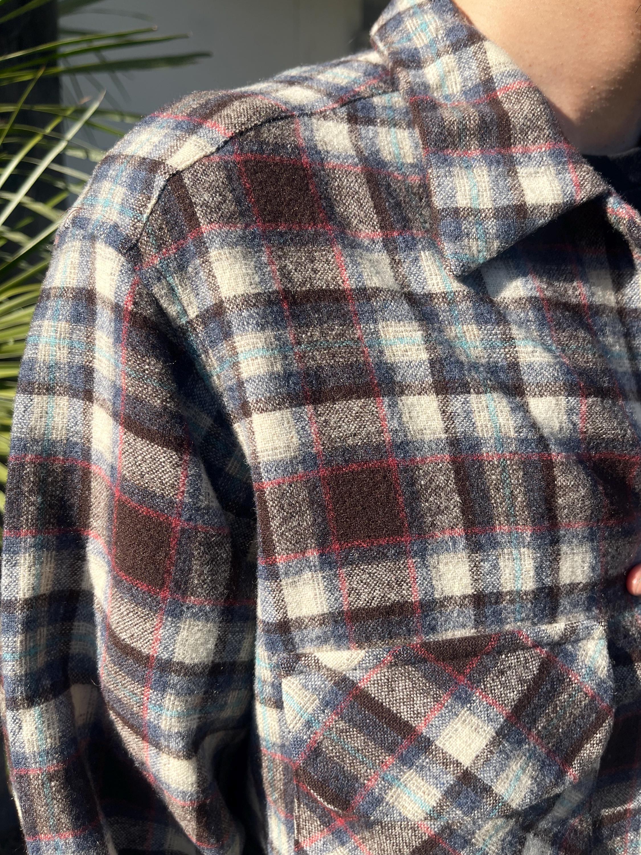 Vintage Pendleton Wool Board Shirt – Burgundy Navy Cream Plaid