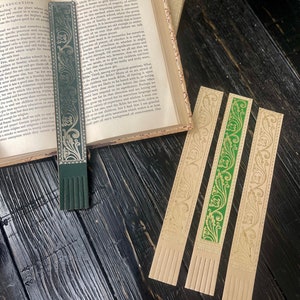 Italian Fringed Leather Bookmark Set of 4 image 3